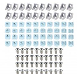 Kit 20 équerres avec visserie pour profilé aluminium 20x20 - Gris - I3D Service